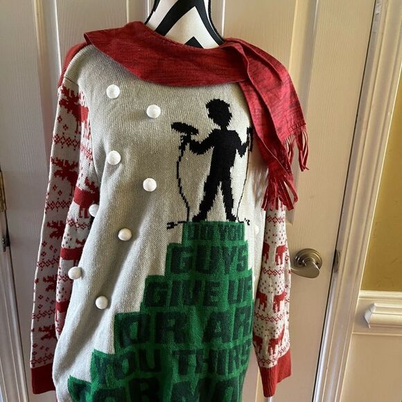 Home Alone Ugly Christmas Sweater Beige,red,green &Black size S/M Adult - Picture 2 of 9